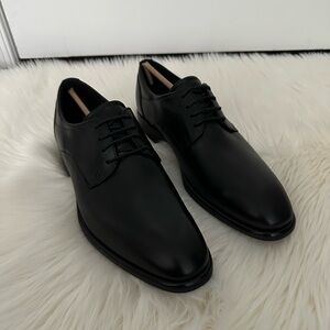 Ecco City Tray Tech Lace Up Dress Shoe Black Leather NIB EU 42 Mens 8 8.5